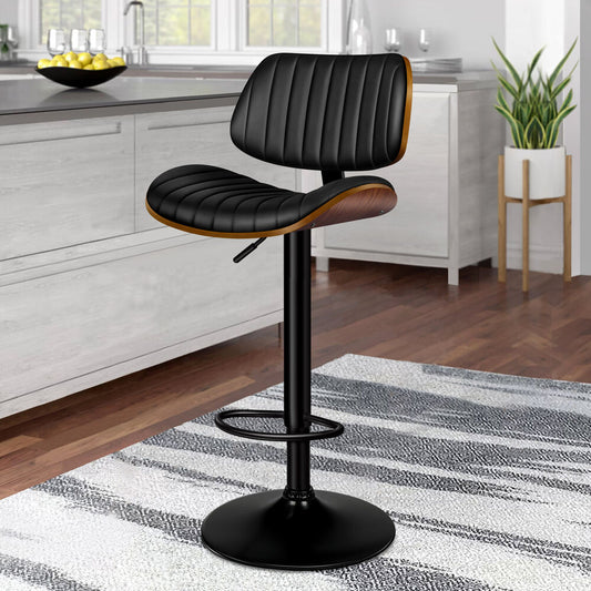 ALFORDSON Bar Stool Upholstered Backrest Black