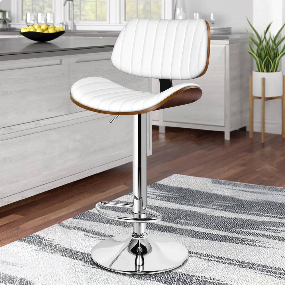 ALFORDSON Bar Stool Upholstered Backrest White