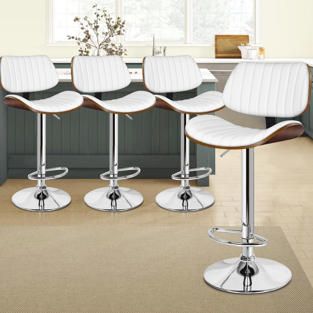 4x ALFORDSON Bar Stools Upholstered Backrest White