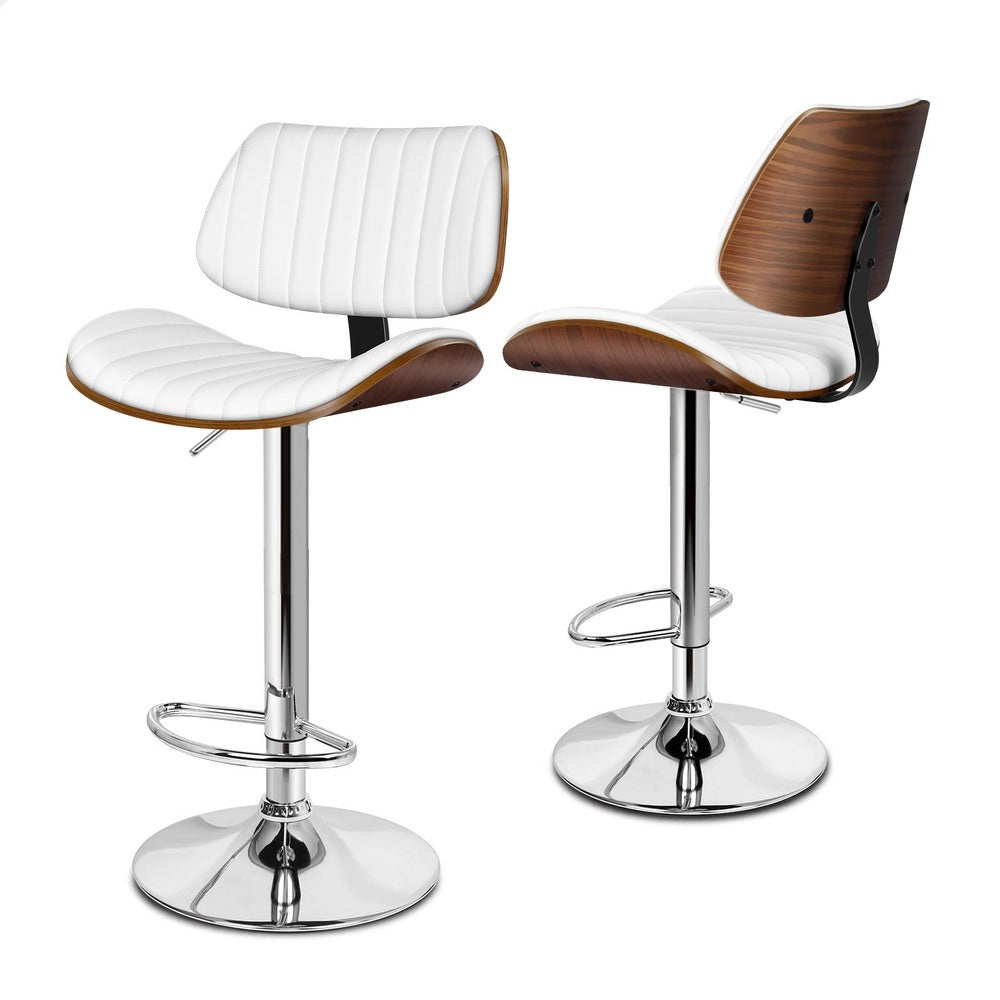 ALFORDSON Bar Stool Upholstered Backrest White