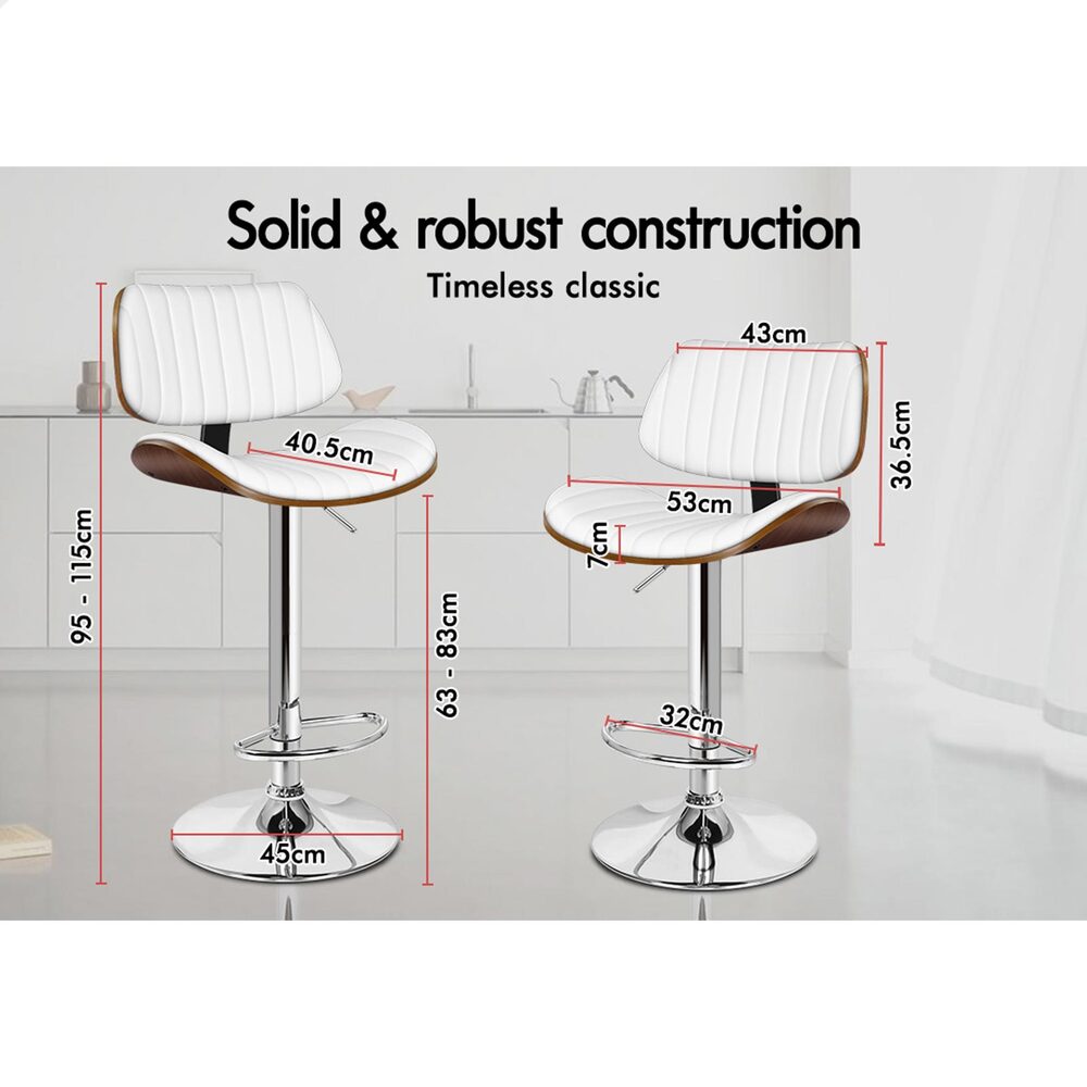 ALFORDSON Bar Stool Upholstered Backrest White