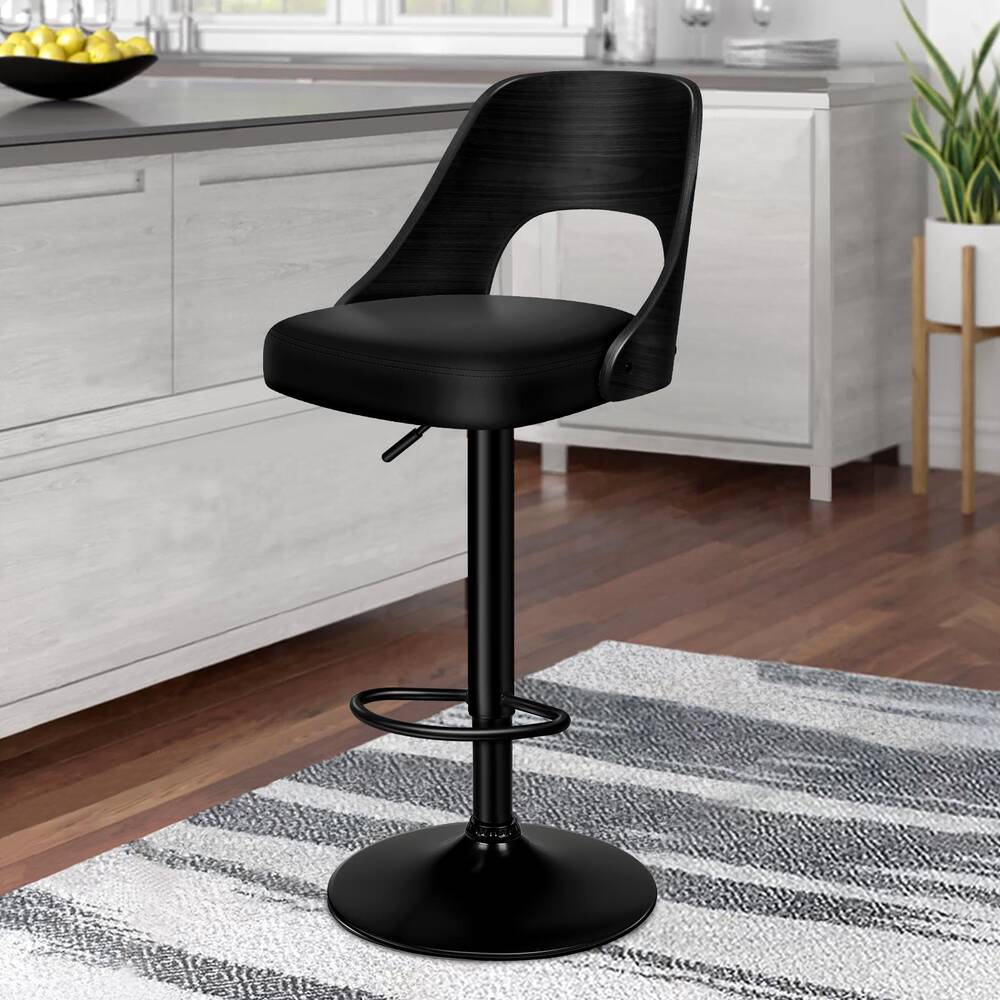 ALFORDSON Bar Stool Wooden Leather All Black