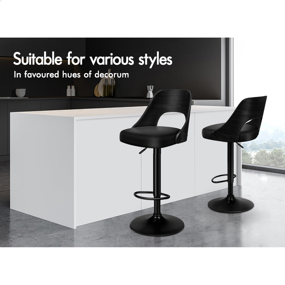ALFORDSON Bar Stool Wooden Leather All Black