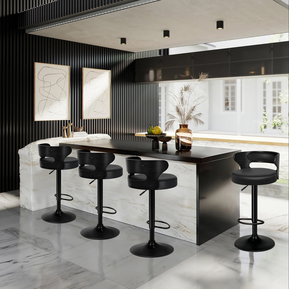 2x ALFORDSON Bar Stools Swivel Chair All Black
