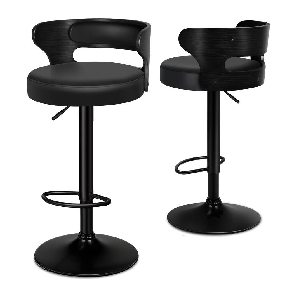 2x ALFORDSON Bar Stools Swivel Chair All Black