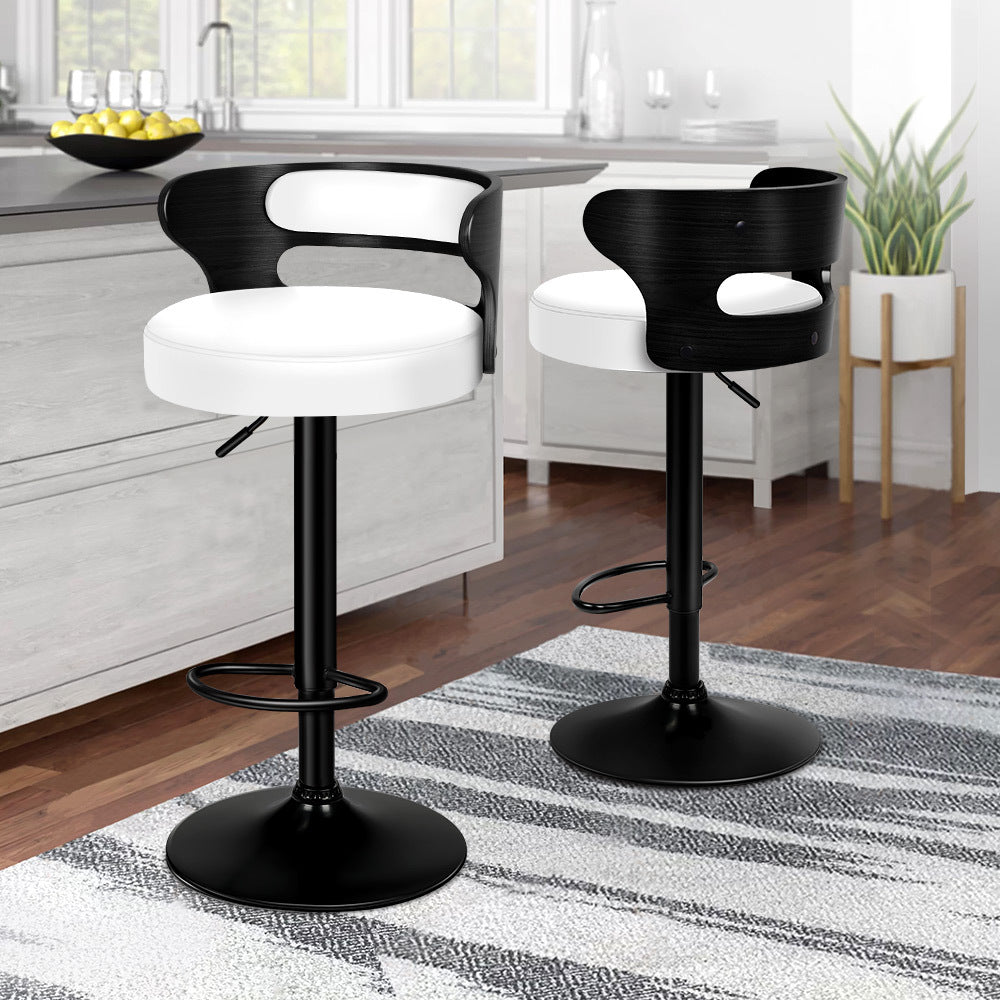 2x ALFORDSON Bar Stools Swivel Chair Black White