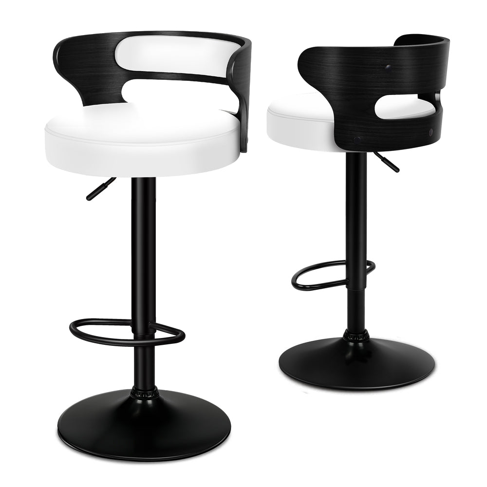 2x ALFORDSON Bar Stools Swivel Chair Black White