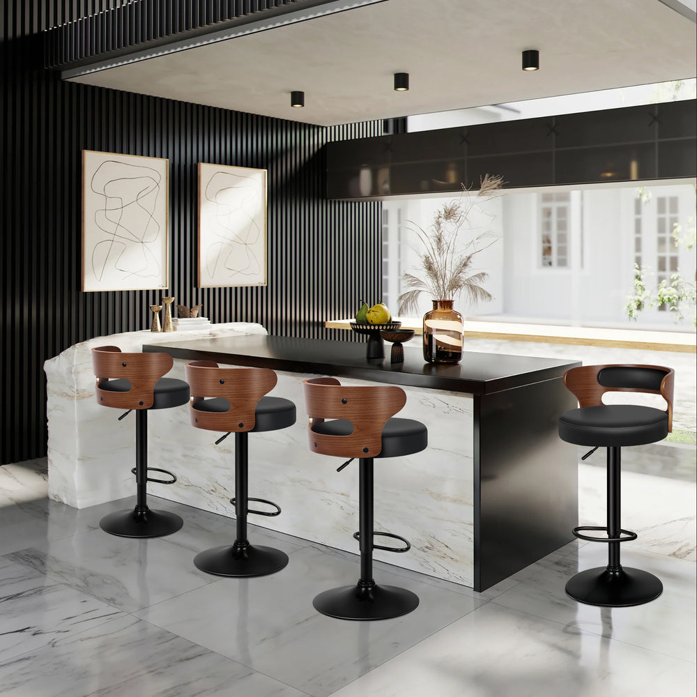 2x ALFORDSON Bar Stools Swivel Chair Black