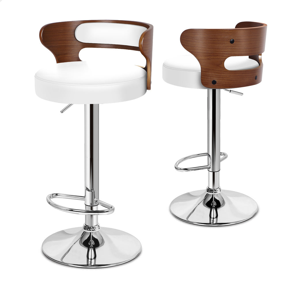 2x ALFORDSON Bar Stools Swivel Chair White