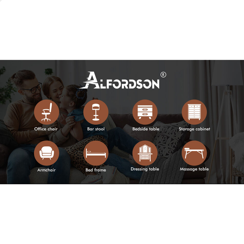 ALFORDSON 2x Wooden Bar Stools 74cm Kitchen Dining Chair Leather Samuel Brown