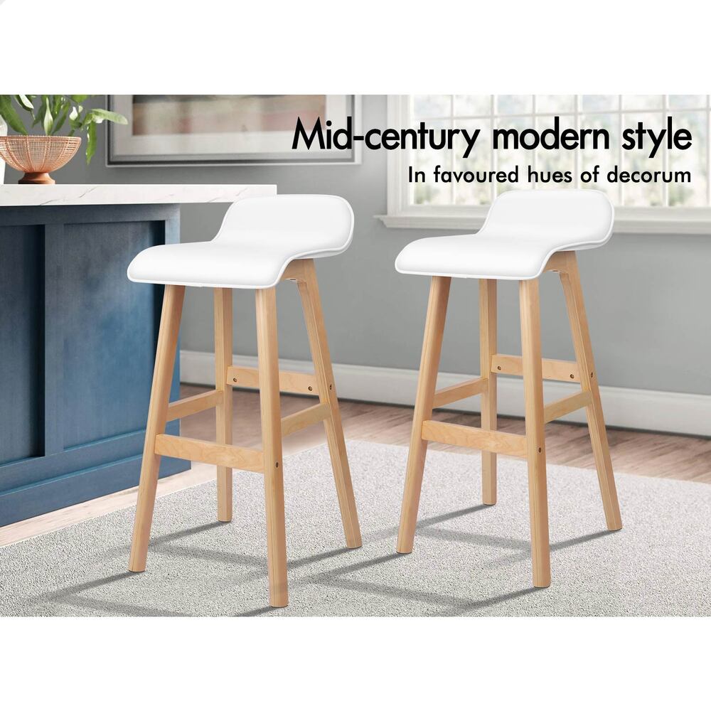 2x ALFORDSON Bar Stools Samuel Dining Chair White