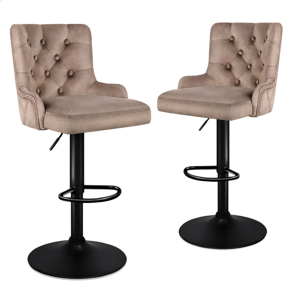 2x ALFORDSON Bar Stools Silky Velvet Brown