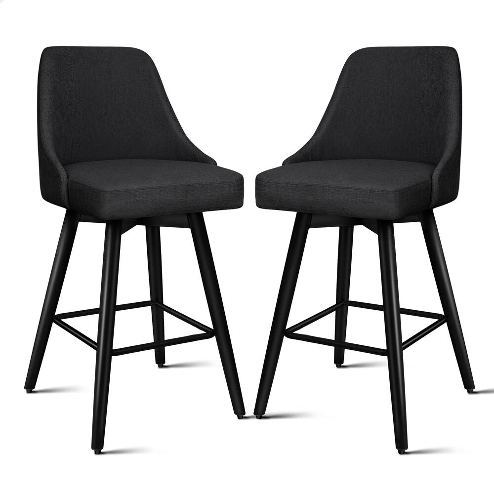 2x ALFORDSON Bar Stools Megan Swivel Metal All Black