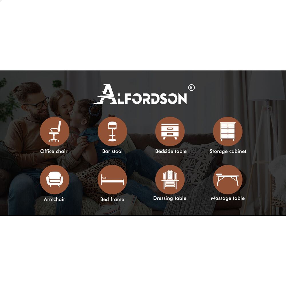ALFORDSON 2x Bar Stools Ezra Backrest Industrial Black