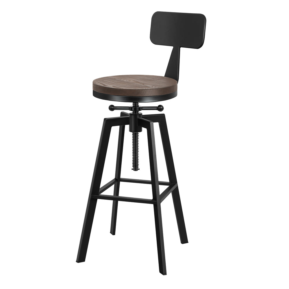 ALFORDSON Bar Stool Ezra Backrest Industrial Black