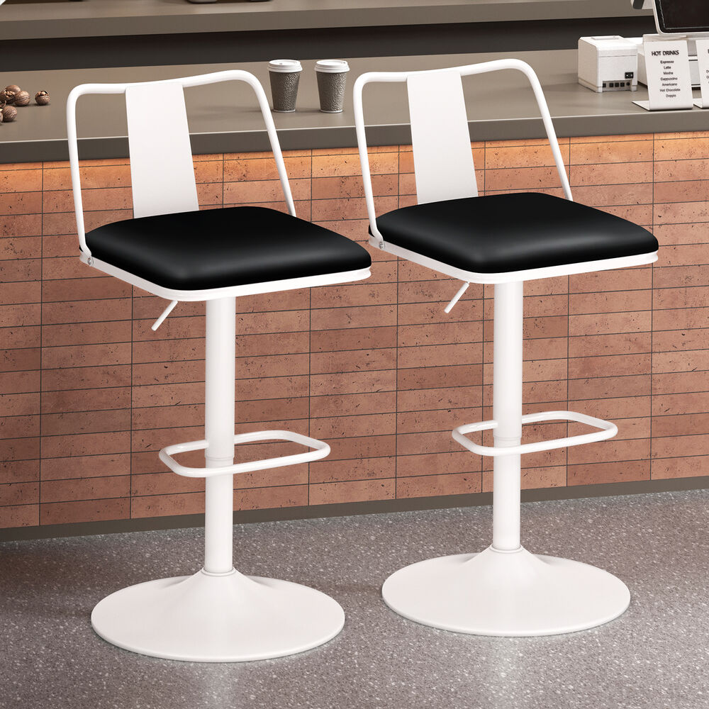 2x ALFORDSON Bar Stools Industrial Style Black White