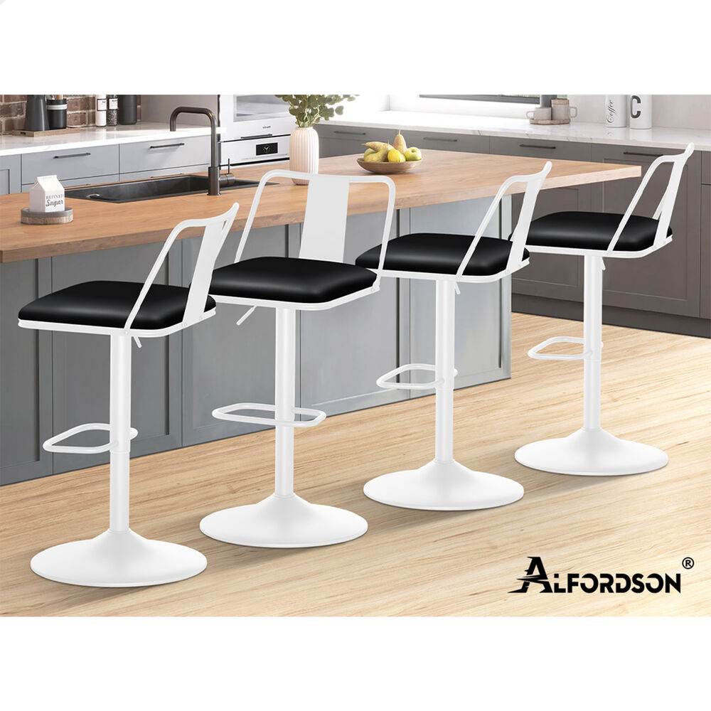 2x ALFORDSON Bar Stools Industrial Style Black White