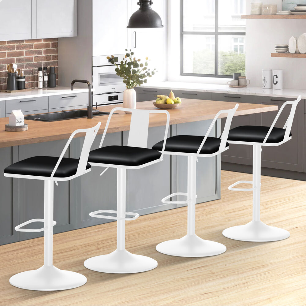 4x ALFORDSON Bar Stools Industrial Style Black White