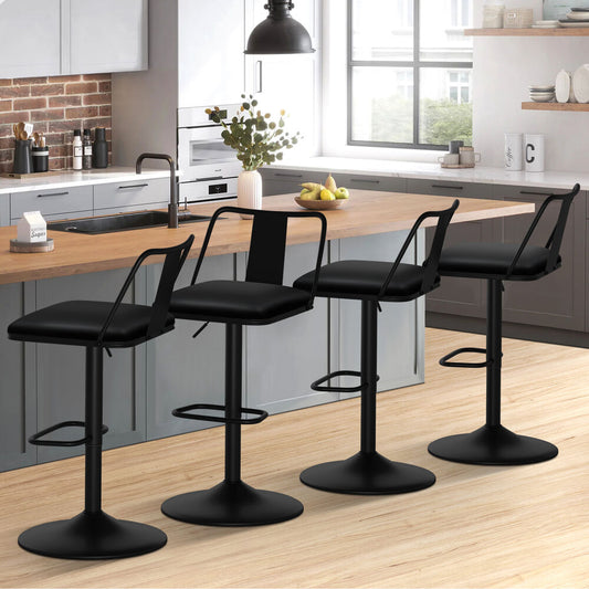 4x ALFORDSON Bar Stools Industrial Style Black