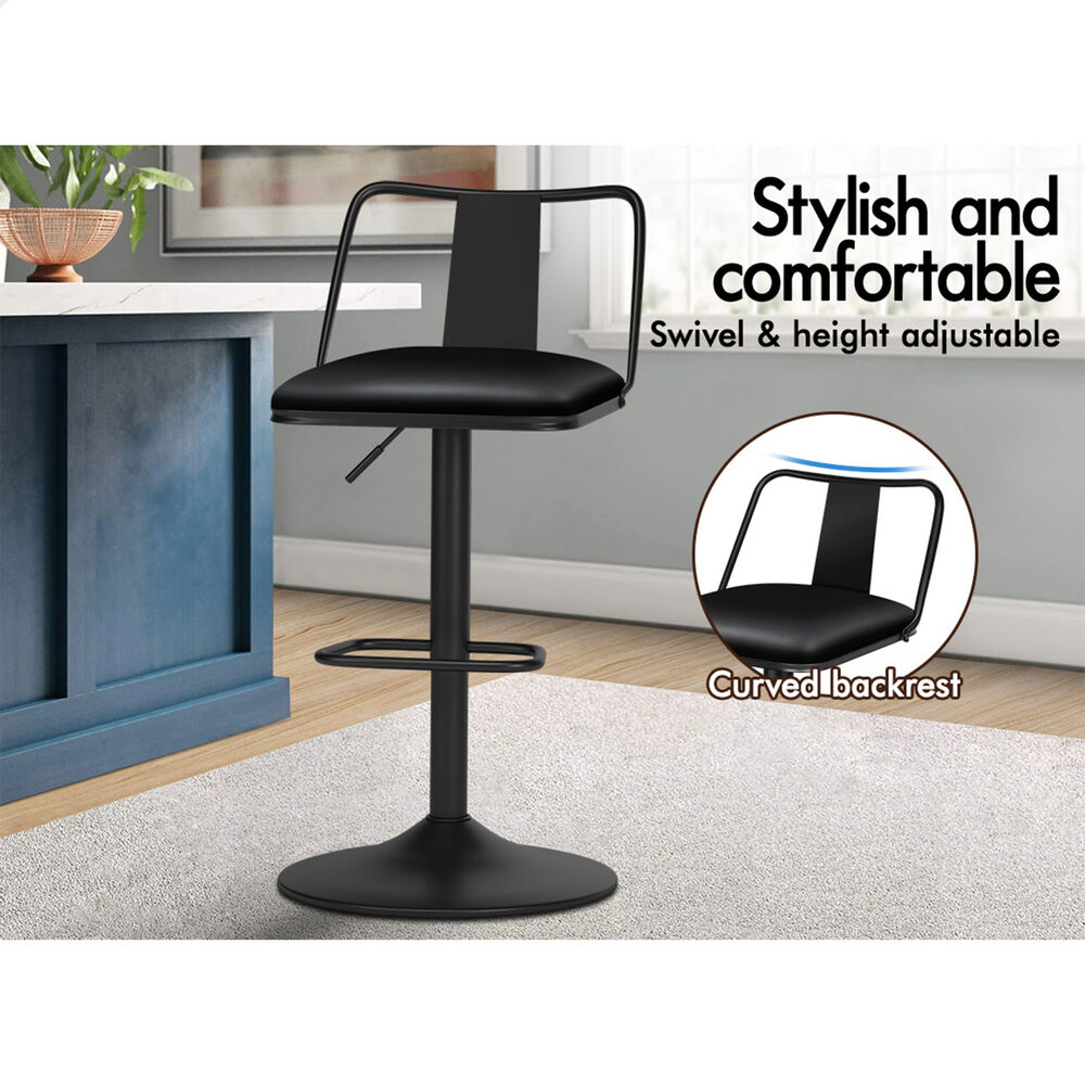 4x ALFORDSON Bar Stools Industrial Style Black