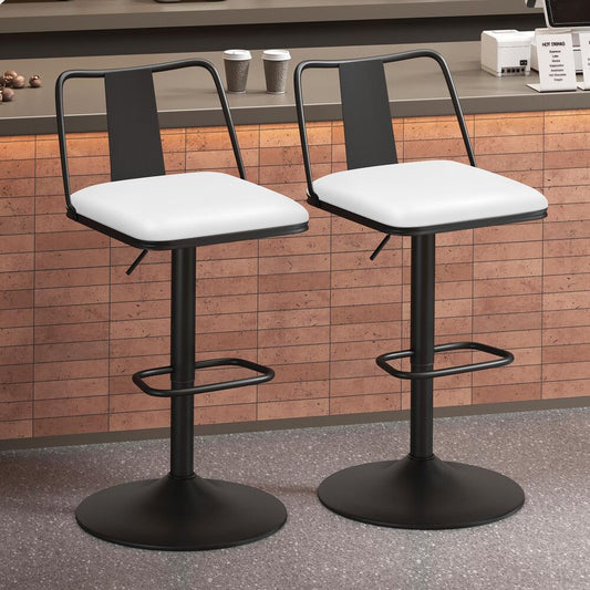 2x ALFORDSON Bar Stools Industrial Style White