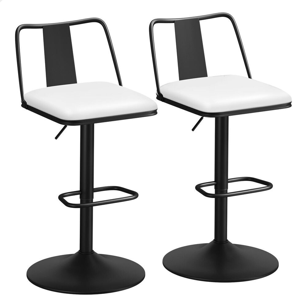 2x ALFORDSON Bar Stools Industrial Style White