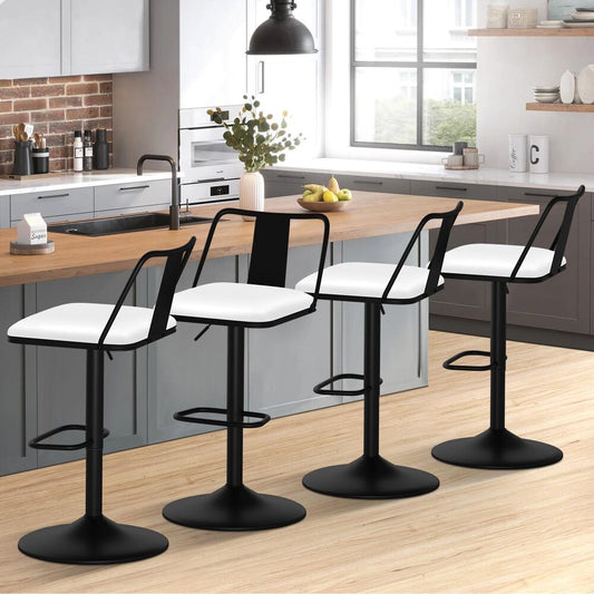 4x ALFORDSON Bar Stools Industrial Style White