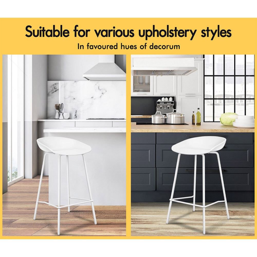 2x ALFORDSON Bar Stools Finn Counter Chairs White