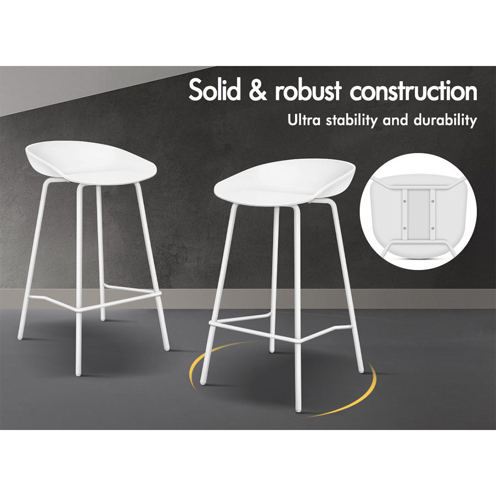 2x ALFORDSON Bar Stools Finn Counter Chairs White