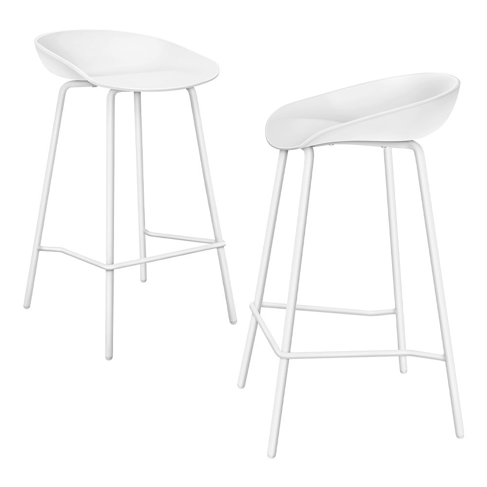 2x ALFORDSON Bar Stools Finn Counter Chairs White