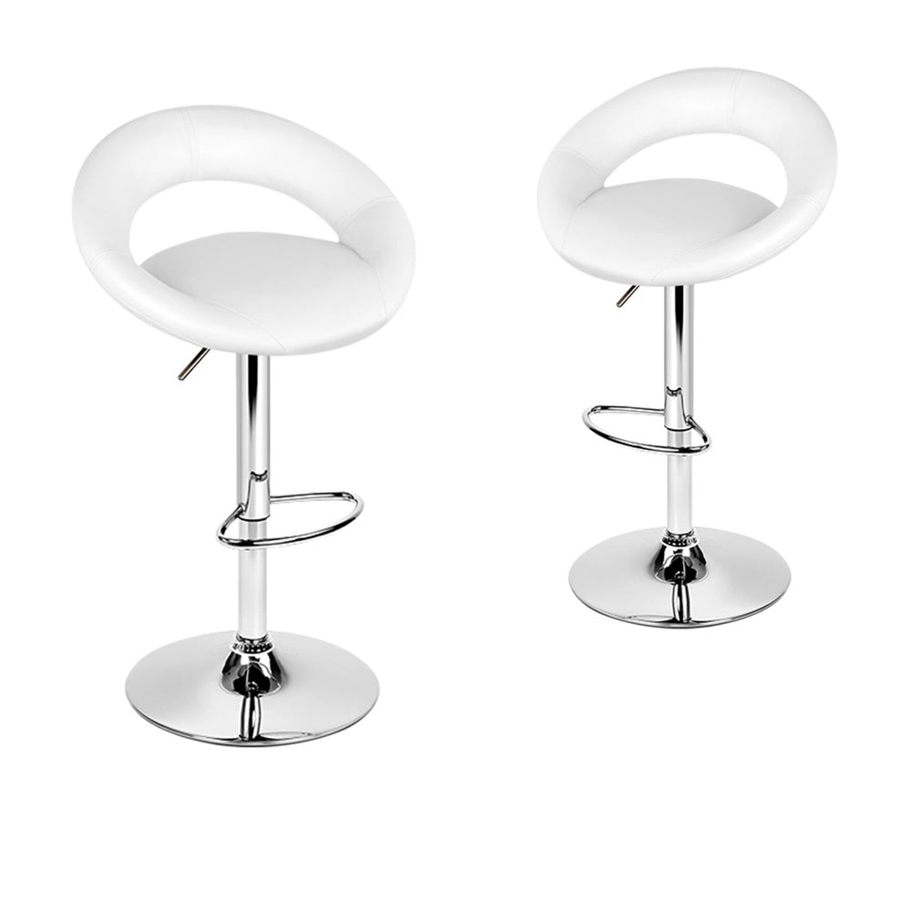 2x ALFORDSON Bar Stools Ovadia Gas Lift White