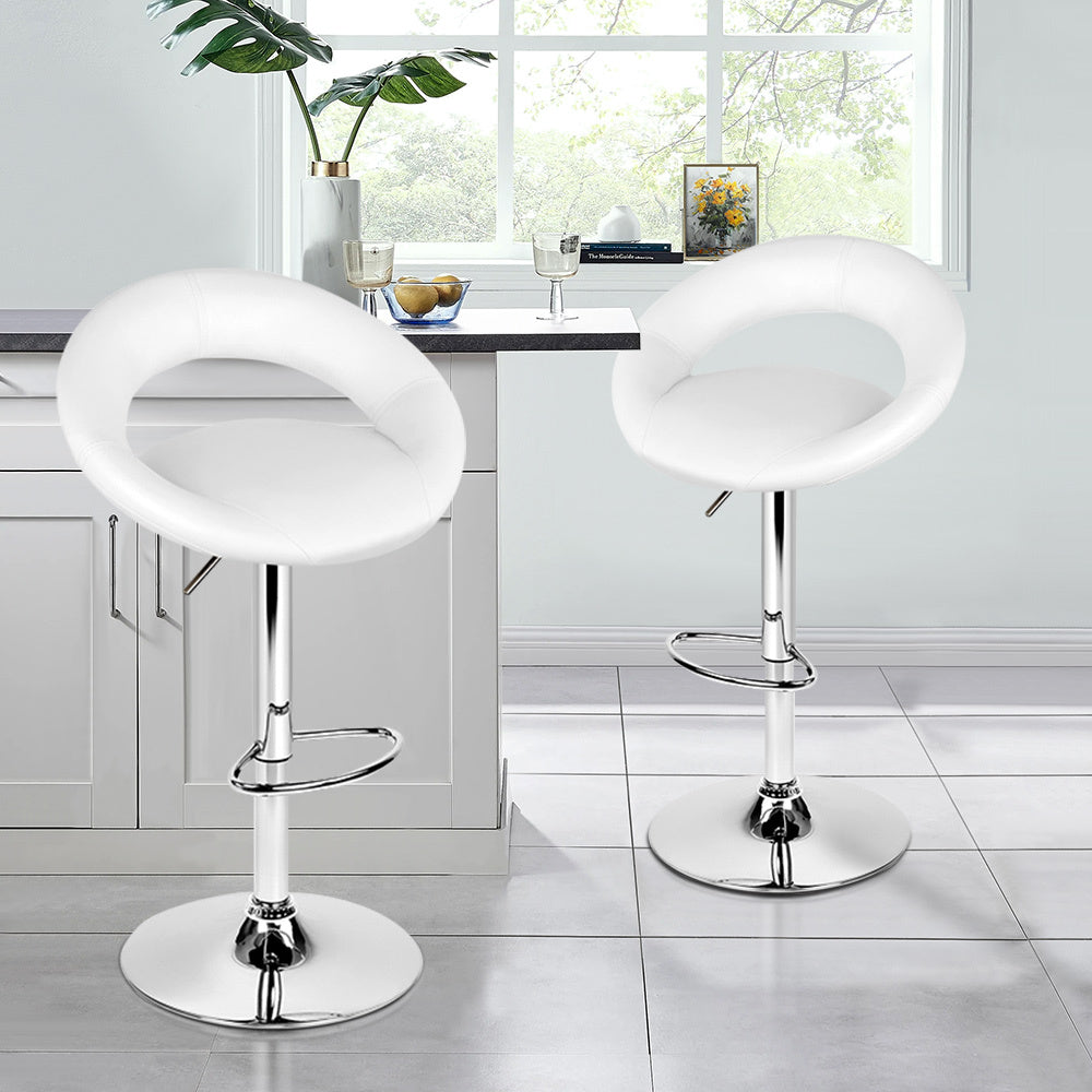 2x ALFORDSON Bar Stools Ovadia Gas Lift White