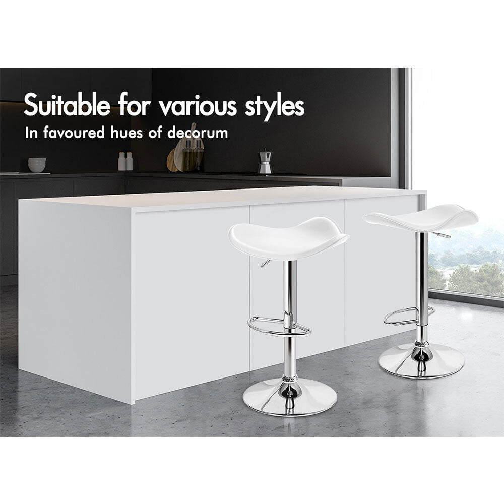 2x ALFORDSON Bar Stools Portia Swivel White
