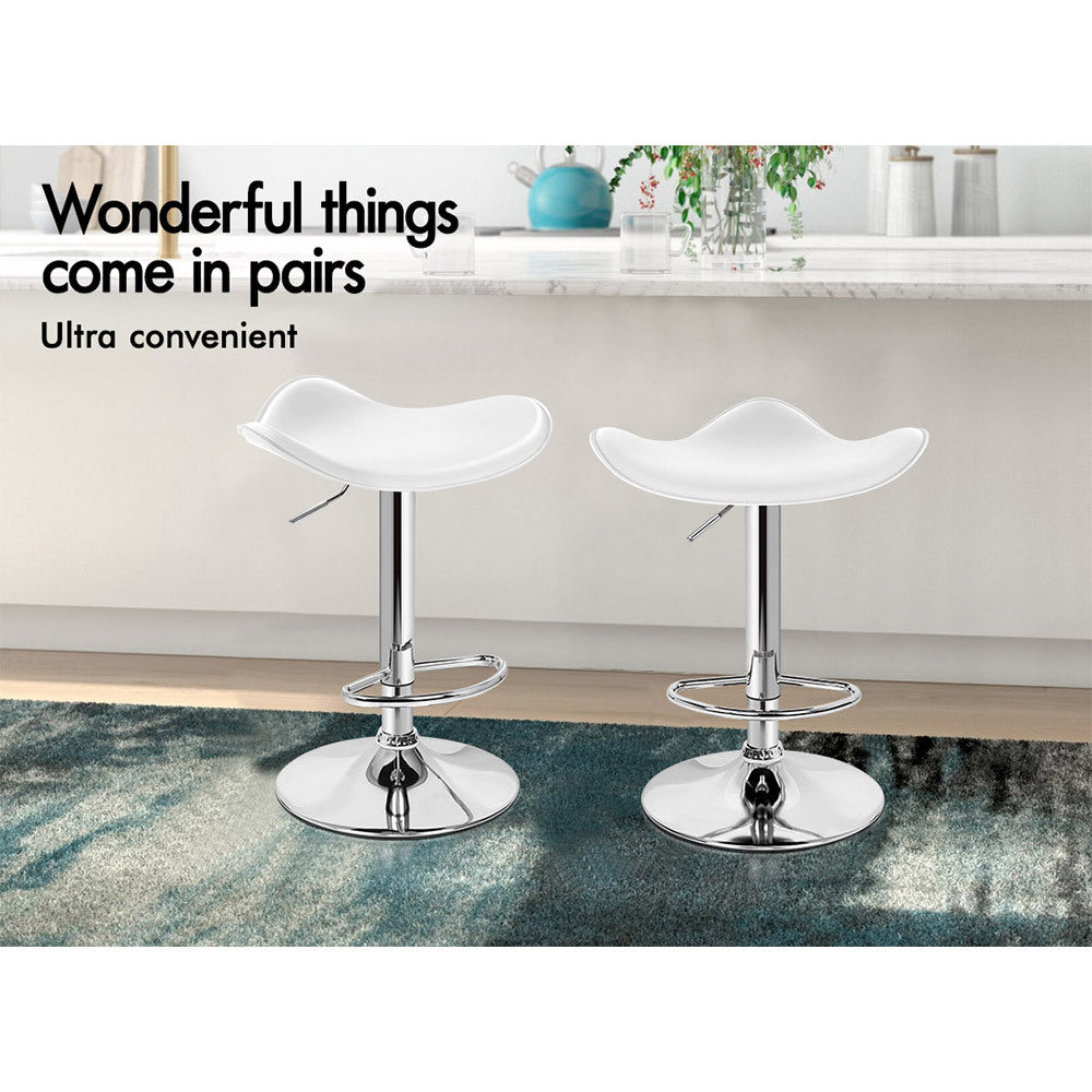 2x ALFORDSON Bar Stools Portia Swivel White