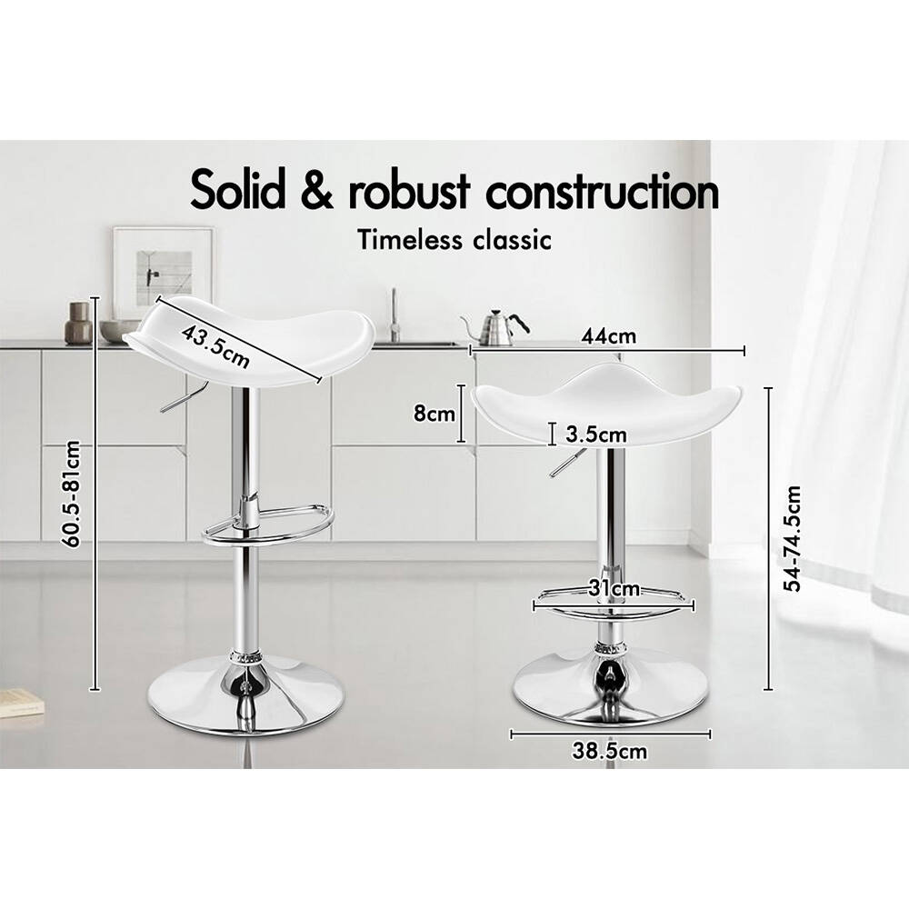 2x ALFORDSON Bar Stools Portia Swivel White