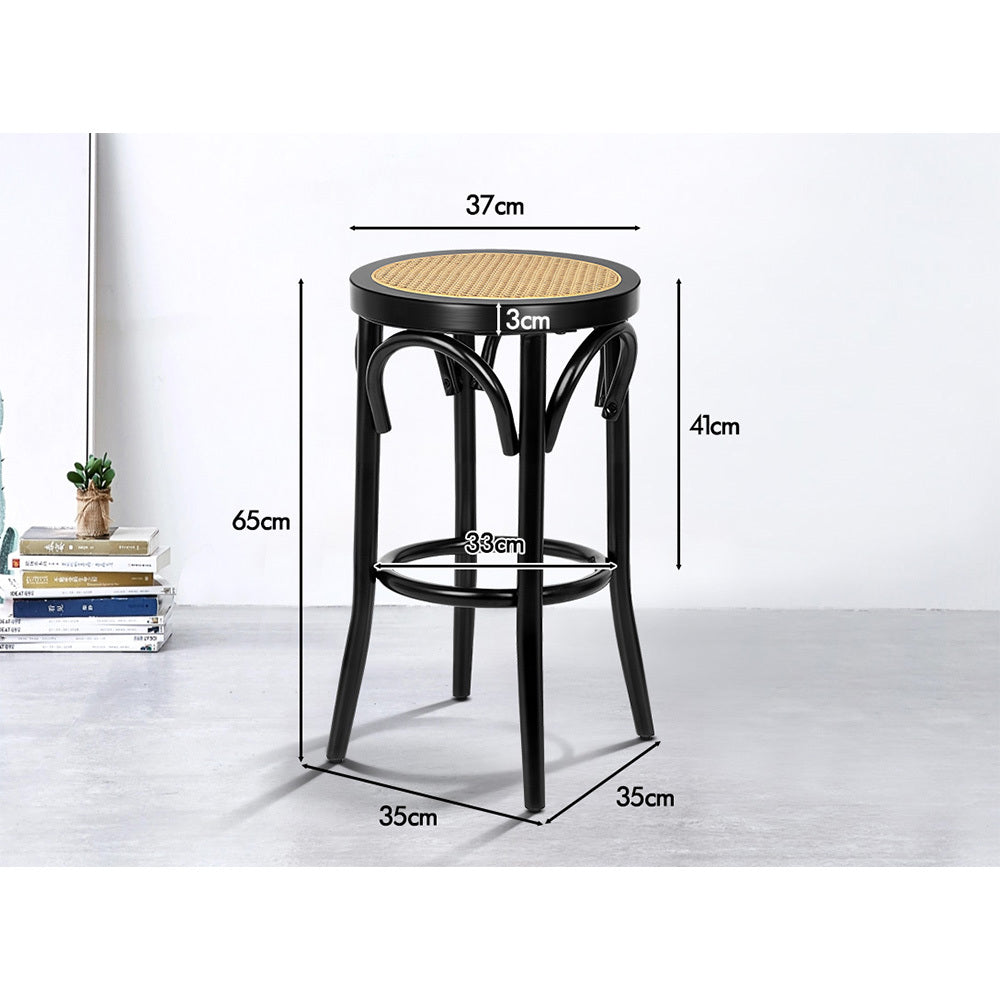 2x ALFORDSON Bar Stools Renata Rattan Black