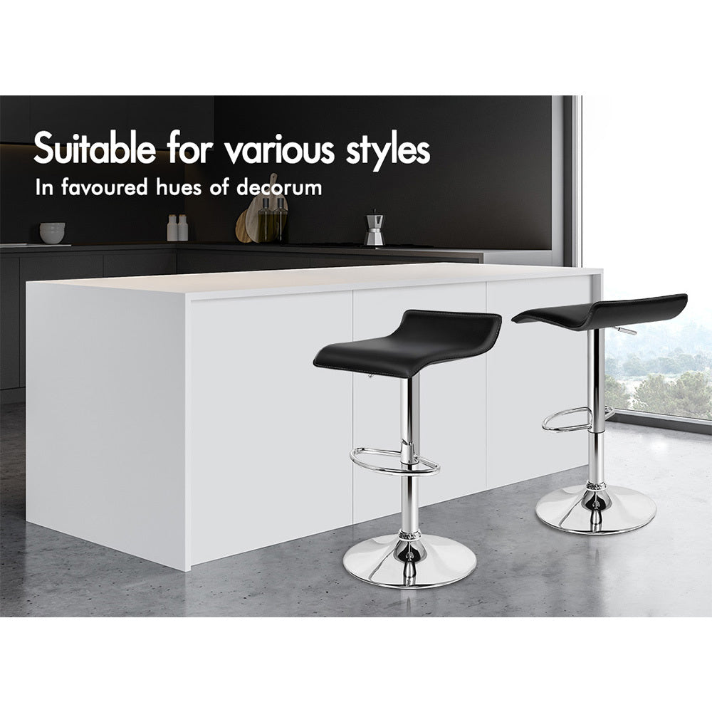 2x ALFORDSON Bar Stools Saxton Swivel Black