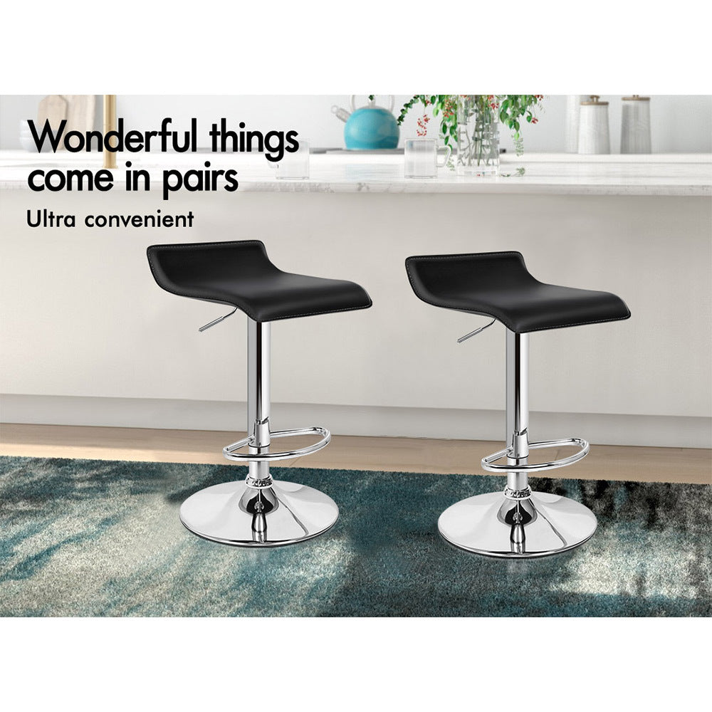 2x ALFORDSON Bar Stools Saxton Swivel Black