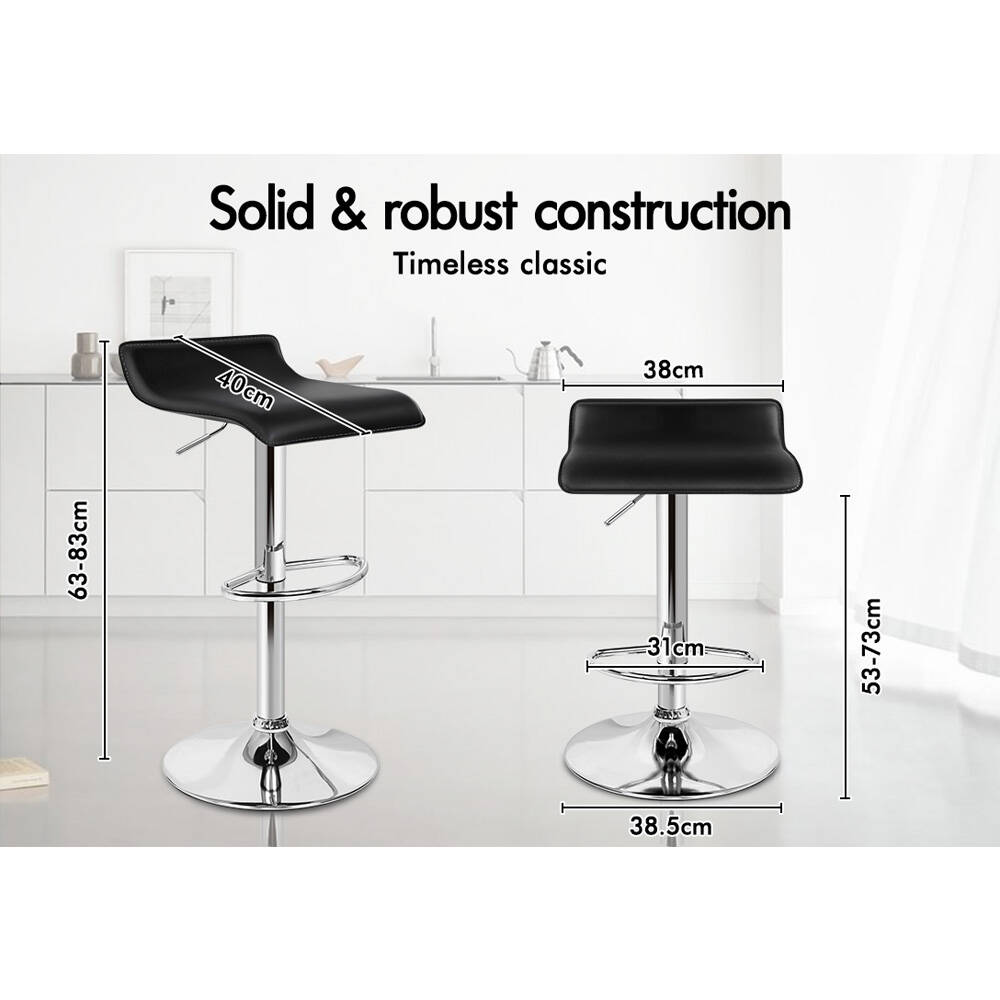 2x ALFORDSON Bar Stools Saxton Swivel Black