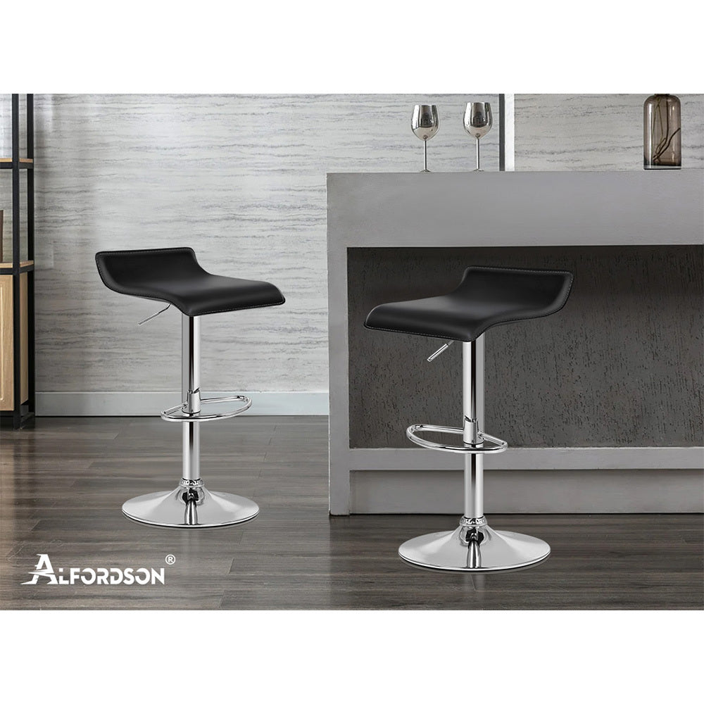 2x ALFORDSON Bar Stools Saxton Swivel Black