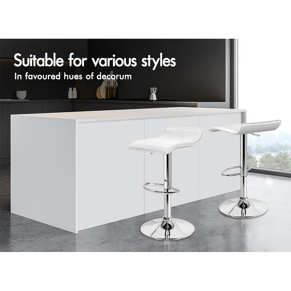 2x ALFORDSON Bar Stools Saxton Swivel White
