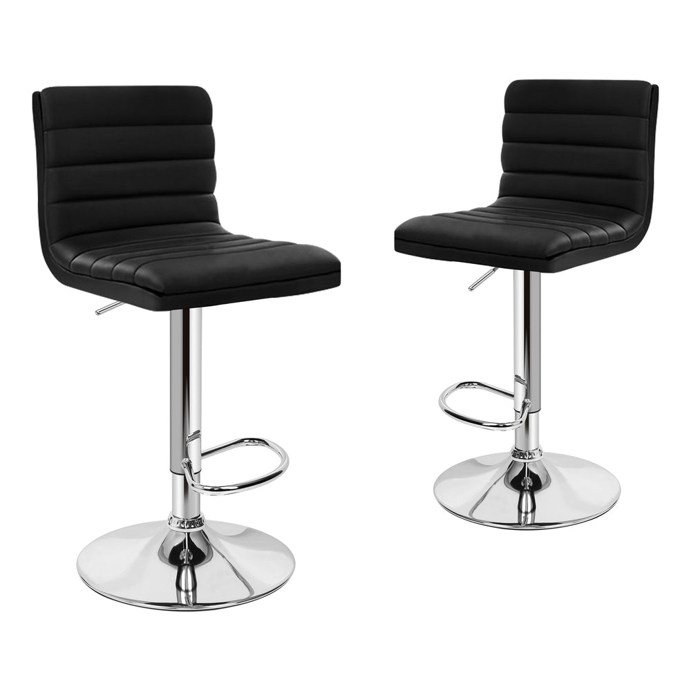2x ALFORDSON Bar Stools Ruel Leather Black