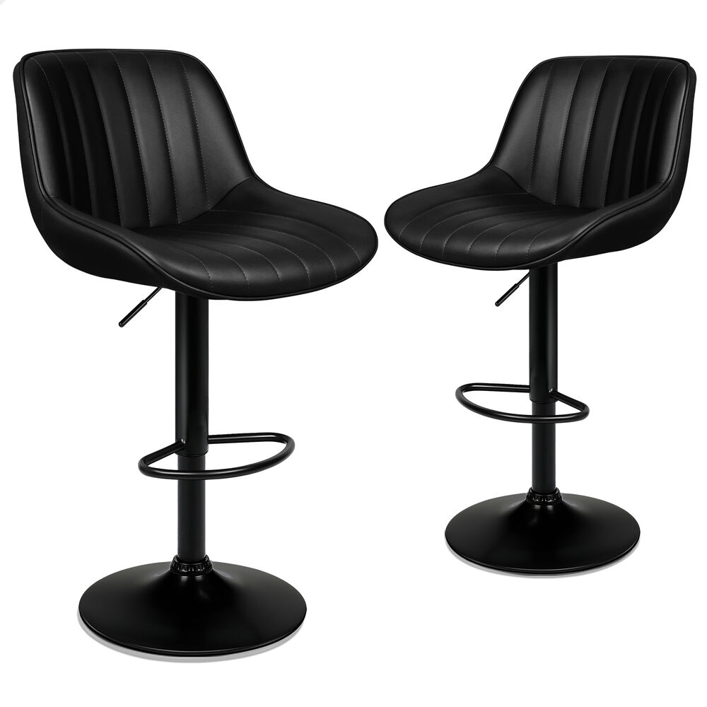 4x ALFORDSON Bar Stools Wendy Mid-back All Black
