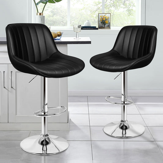 2x ALFORDSON Bar Stools Wendy Mid-back Black