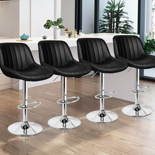 4x ALFORDSON Bar Stools Wendy Mid-back Black