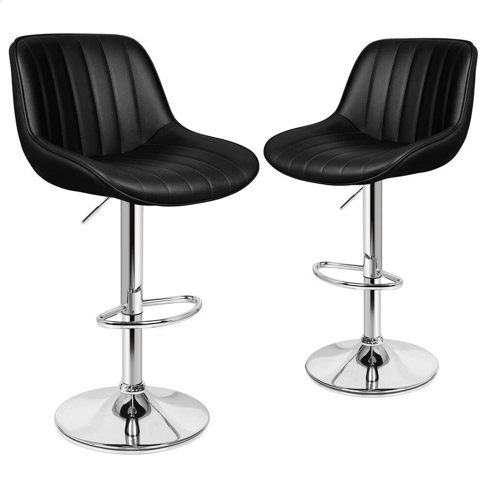 4x ALFORDSON Bar Stools Wendy Mid-back Black