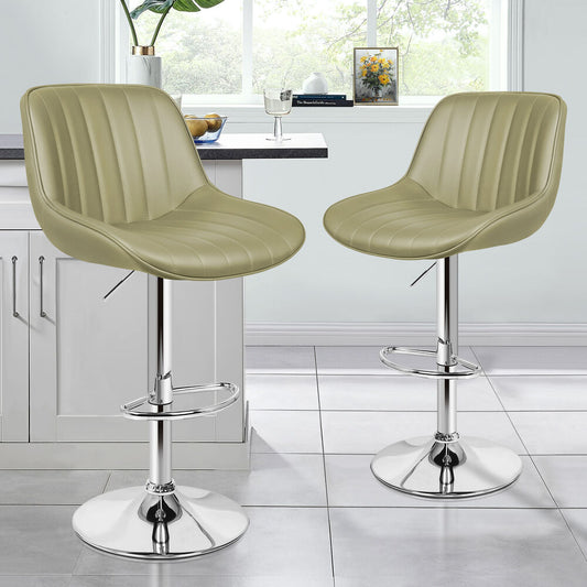 2x ALFORDSON Bar Stools Wendy Mid-back Green