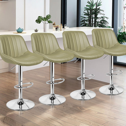 4x ALFORDSON Bar Stools Wendy Mid-back Green