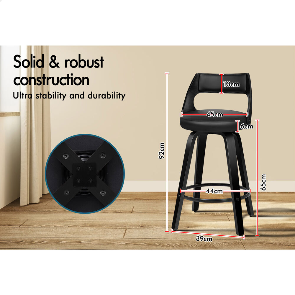4x ALFORDSON Bar Stools Freddy All Black