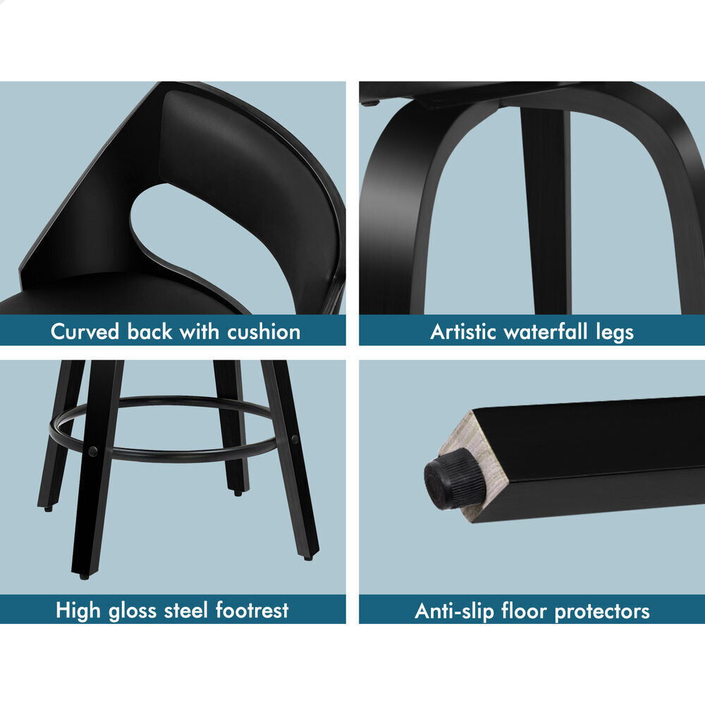 4x ALFORDSON Bar Stools Freddy All Black